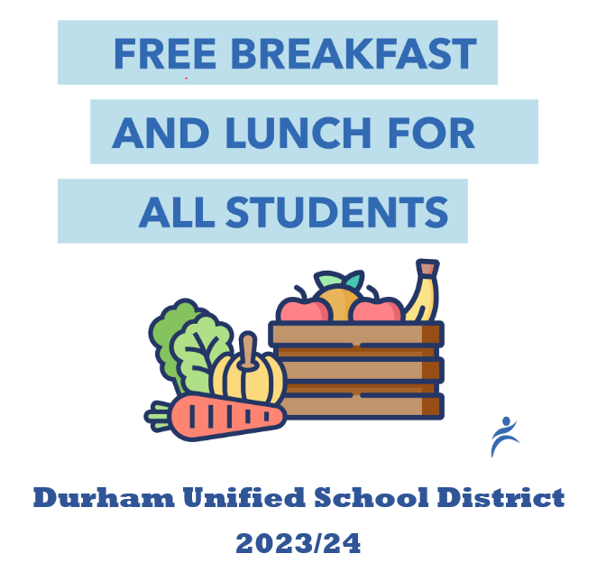 Flyer stating: "Free breakfast and lunch for all students"