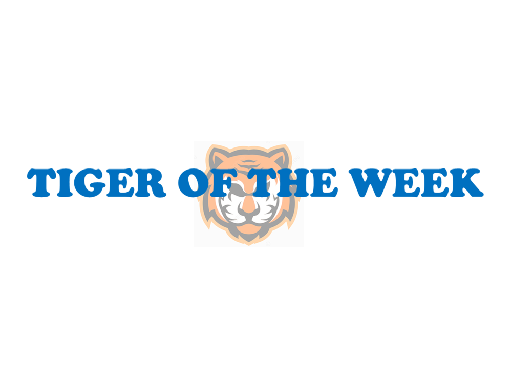 Banner that says "Tiger of the Week"
